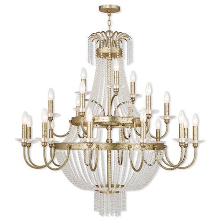 Livex Lighting Valentina 21 Light Hand Applied Winter Gold Foyer Chandelier 51877-28