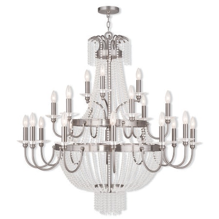 Livex Lighting Valentina 21 Light Brushed Nickel Foyer Chandelier 51877-91