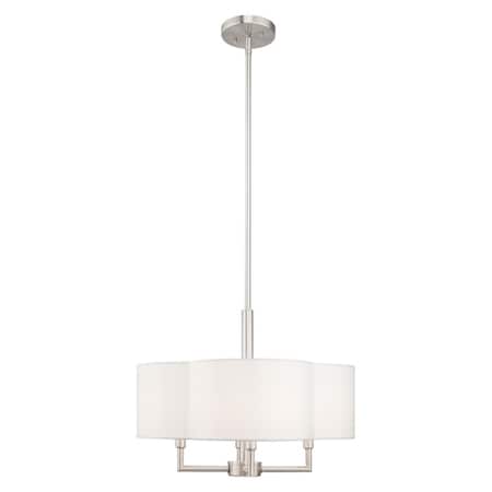 Livex Lighting Chelsea 4 Light Brushed Nickel Pendant Chandelier 51924-91