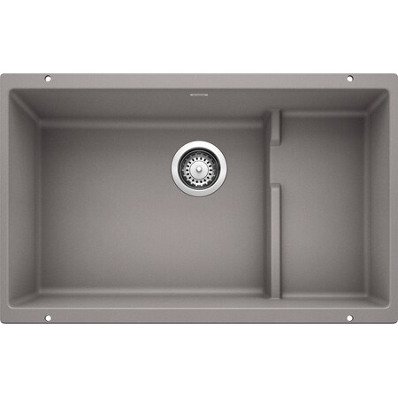 Blanco Precis Cascade Silgranit Super Single Undermount Kitchen Sink - Metallic Gray 519452