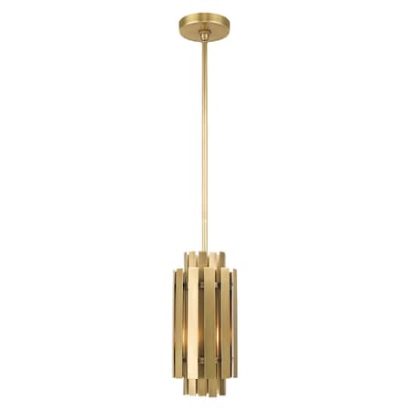 Livex Lighting Greenwich 1 Light Natural Brass Mini Pendant 52040-08