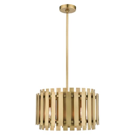 Livex Lighting Greenwich 5 Light Natural Brass Pendant 52048-08