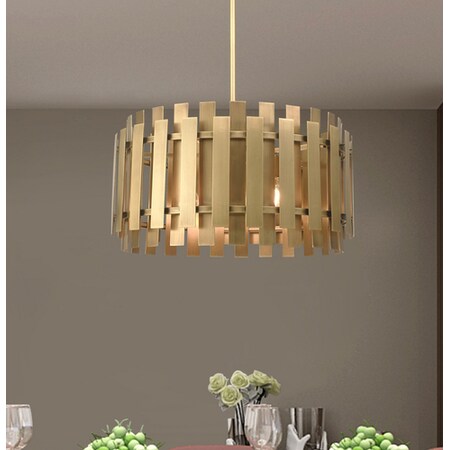 Livex Lighting Greenwich 6 Light Natural Brass Pendant 52049-08