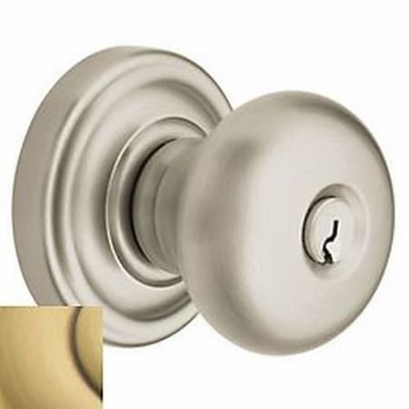 Baldwin Entry Door Knobs Satin Brass with Brown 5205.060.ENTR