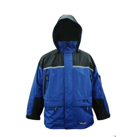 Viking Jacket, Polyester/PVC, Cuff With Hook-And-Loop, Zipper, Blue/Black, S 858JBB-S