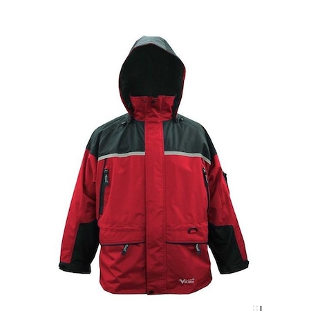 Viking Jacket, Polyester/PVC, Cuff With Hook-And-Loop, Zipper, Red/Black, Xl 858JBR-XL