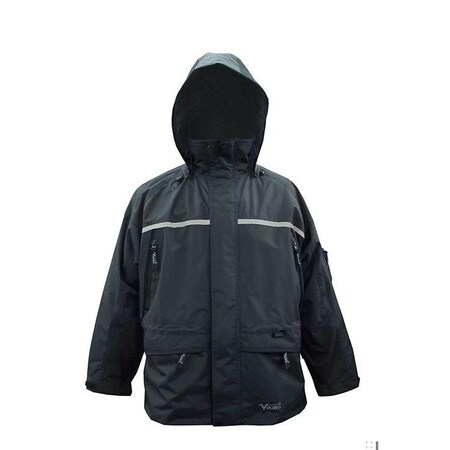 Viking Jacket, Polyester/PVC, Cuff With Hook-And-Loop, Zipper, Black, S 858JB-S