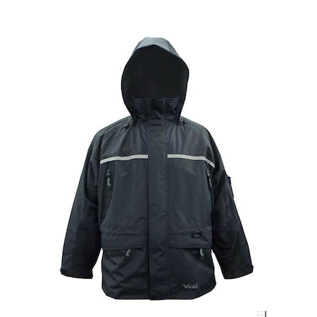 Viking Jacket, Polyester/PVC, Cuff With Hook-And-Loop, Zipper, Black, 2XL 858JB-XXL