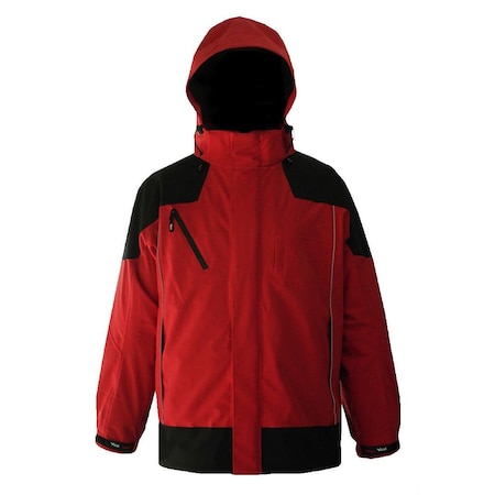 Viking Jacket, Polyester/PU, hook-and-loop, zipper, Red/Black, M EV400BR-M