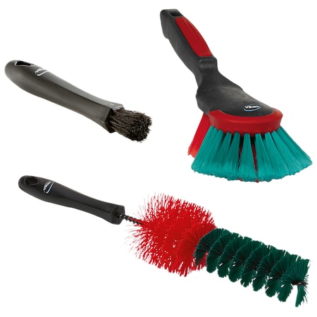 Vikan Car Interior/Exterior Brush Set, 3 Brush 521052