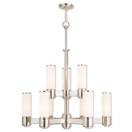 Livex Lighting Weston 9 Light Polished Nickel Chandelie 52109-35