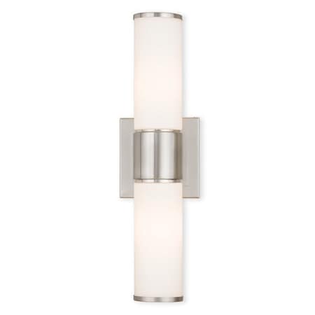 Livex Lighting Weston 2 Light Brushed Nickel ADA Wall Sconce/ Bath Vanity 52122-91
