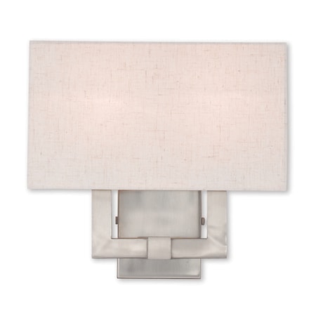 Livex Lighting Meridian 2 Light Brushed Nickel ADA Wall Sconce 52132-91