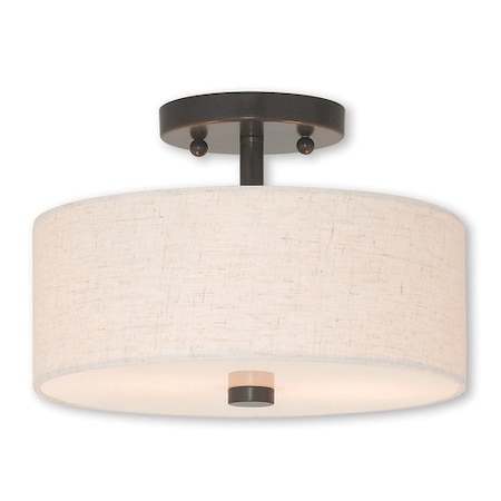 Livex Lighting Meridian 2 Light English Bronze Ceiling Mount 52133-92