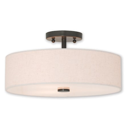 Livex Lighting Meridian 3 Light English Bronze Ceiling Mount 52135-92