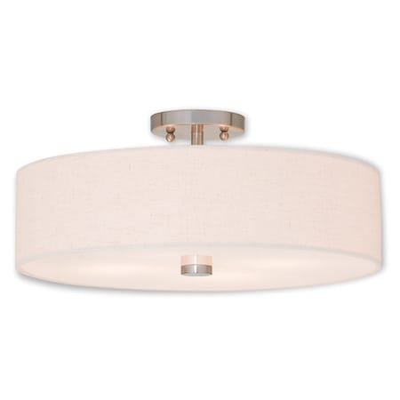 Livex Lighting Meridian 4 Light Brushed Nickel Ceiling 52136-91