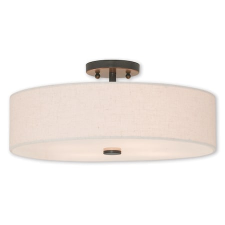 Livex Lighting Meridian 4 Light English Bronze Ceiling Mount 52136-92