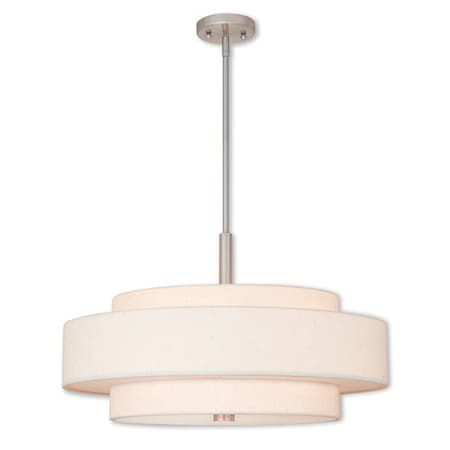 Livex Lighting Meridian 5 Light Brushed Nickel Pendant 52138-91