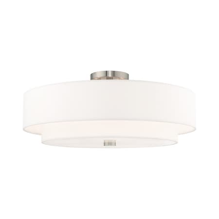 Livex Lighting Meridian 5 Light Brushed Nickel Ceiling 52140-91