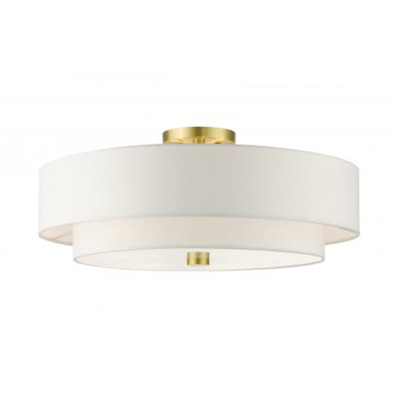 Livex Lighting Satin Brass Semi Flush, 5 Light 52140-12