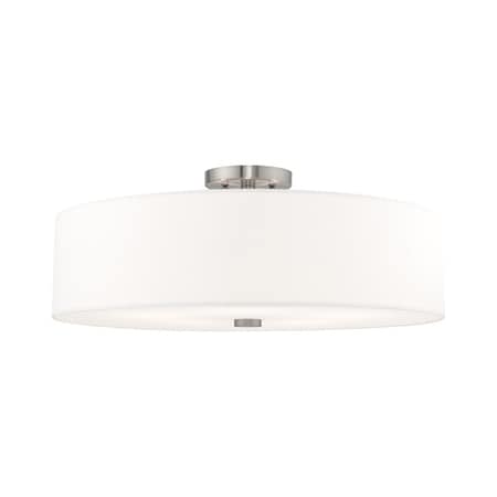 Livex Lighting Meridian 5 Light Brushed Nickel Ceiling Mount 52142-91