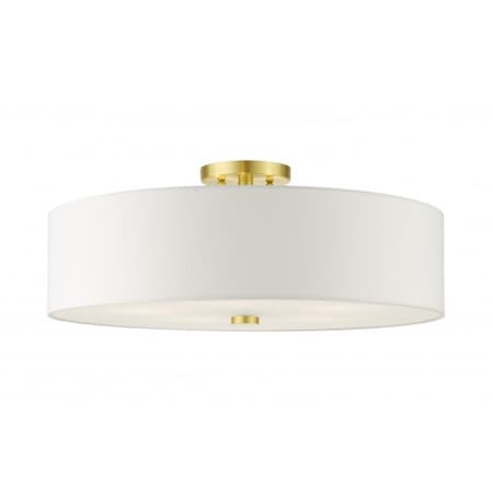 Livex Lighting Satin Brass Semi Flush, 5 Light 52142-12