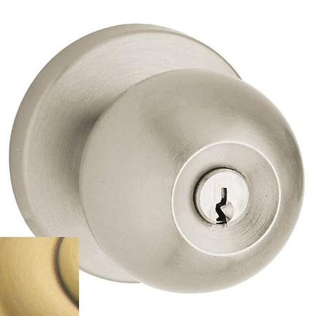 Baldwin Entry Door Knobs Satin Brass with Brown 5215.060.ENTR