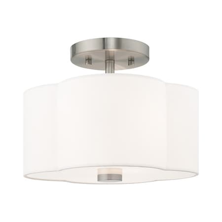 Livex Lighting Chelsea 2 Light Brushed Nickel Ceiling Mount 52151-91