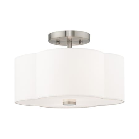 Livex Lighting Chelsea 2 Light Brushed Nickel Ceiling Mount 52152-91