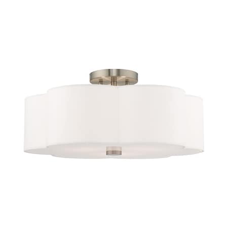 Livex Lighting Chelsea 3 Light Brushed Nickel Ceiling M 52154-91