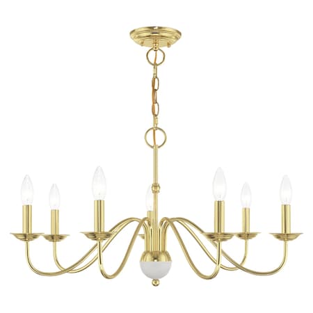Livex Lighting Windsor 7 Light Polished Brass Chandelier 52167-02