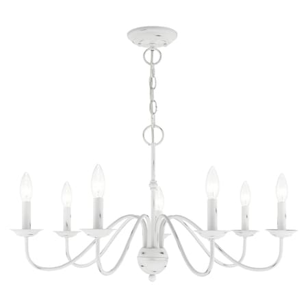Livex Lighting Windsor 7 Light Antique White Chandelier 52167-60