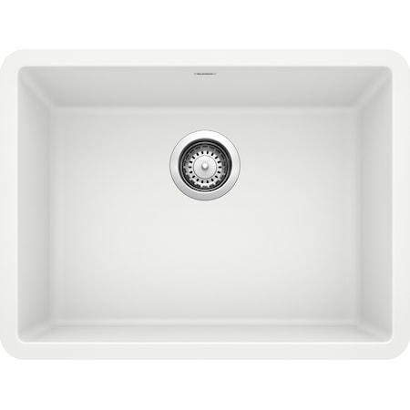 Blanco Precis Silgranit 24" Single Bowl, White, Undermount Mount, 0 Hole 522414