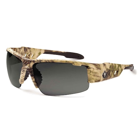 Ergodyne Dagr, Safety Glasses, Anti-Scratch, Smoke Lens, Kryptek Highlander Frame, Half-Frame DAGR-HI