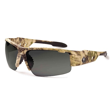 Ergodyne DAGR-PZ, Safety Glasses, Uncoated, Smoke Lens, Kryptek Highlander Frame, Half-Frame, Polarized DAGR-PZHI
