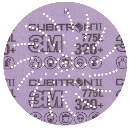 3M Cubitron Clean Sand Film Disc, 5", 320+, Die500LG 775L 850