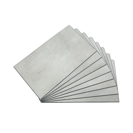 Palisade Vinyl Wall Tile 25.6"L x 14.8"W in Frost Nickel, PK8 53002