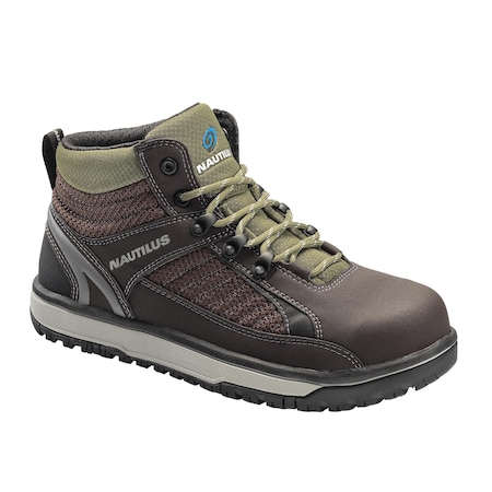 Nautilus Safety Footwear Men Aluminum Toe Size 11 URBAN AT, MENS PR, Brown, Olive, 11, Wide N1441-11W