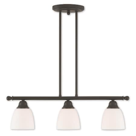Livex Lighting Somerville 3 Light Bronze Linear Chandelier 53854-07