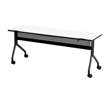 Safco Rectangle Table, Designer White W/Black Base, 29 1/2H X 72W X 24D