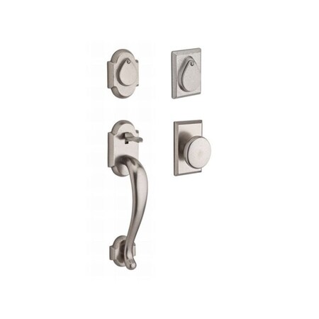 Baldwin Double Cylinder Adirondack Handleset, Rustic Knob, White Bronze DC.ADIXRUS.RSR.492