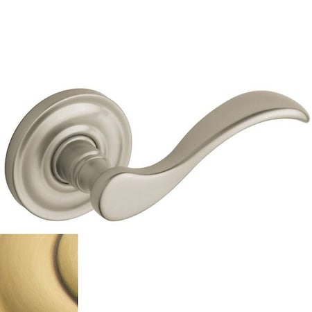 Baldwin Wave Lever Satin Brass with Brown Door Levers Satin Brass with Brown 5455V.060.MR