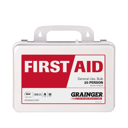First Aid Only First Aid Kit and Housing, Plastic 94 Components, 25 People Served 54775-021