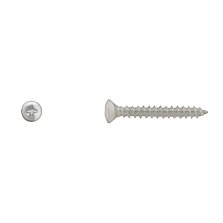 Disco Sheet Metal Screw, #10 x 1-1/2 in, Zinc Plated Steel Oval Head Phillips Drive 559PK