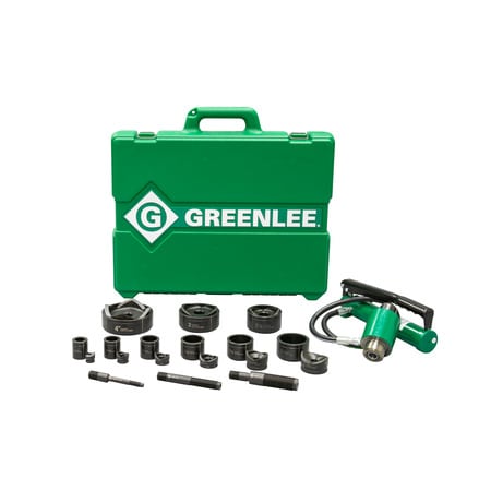 Greenlee 25 Piece Hydraulic Punch Driver Set, 10 ga Mild Steel or 12 ga Stainless Steel 7309