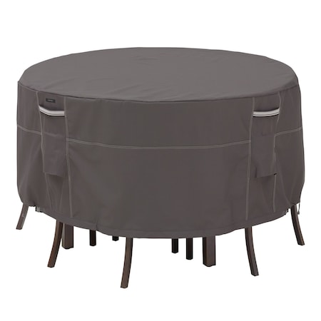 Classic Accessories Ravenna Small Tall Round Table/Chair Set Cover, Grey, 62"x62" 55-187-015101-EC