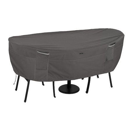 Classic Accessories Ravenna Bistro Patio Table/Chair Set Cover, Grey, 82"x42" 55-196-015101-EC