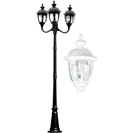 Dabmar Lighting Fixture, Post, 9303, B, 3 Head GM9303-B