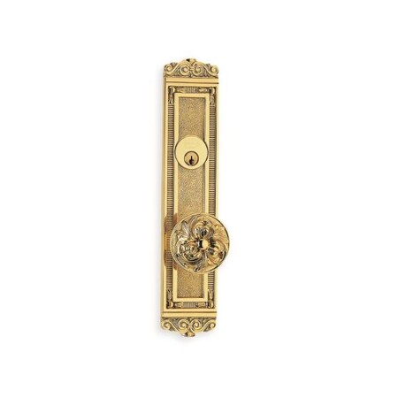 Omnia LH 232 Knob 56000 Plate Single CYL 234BS Mortise Lock Bright Brass 56232A00L1
