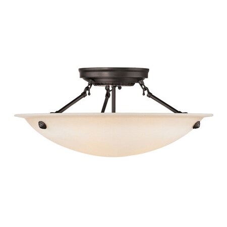Livex Lighting Oasis 3 Light Bronze Ceiling Mount 5626-07